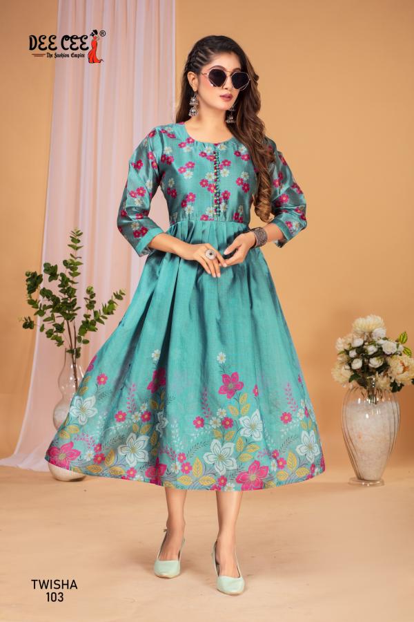 Deecee Twisha Digital Printed Flared Long Kurtis Collection